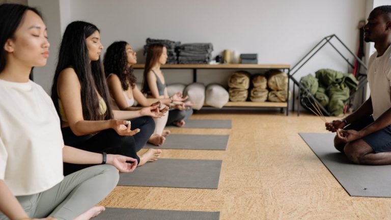 Yoga Class in Meditation