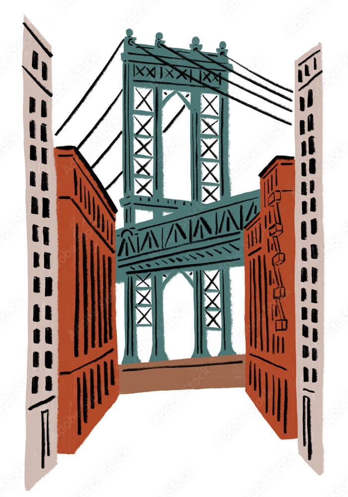 Manhattan bridge cartoon photo